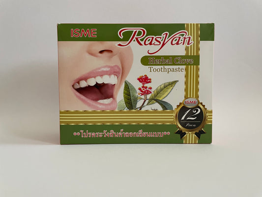 12  Stück BOX Rasyan ISME Herbal Clove Toothpaste  Bio Zahnpasta für weisse Zähne